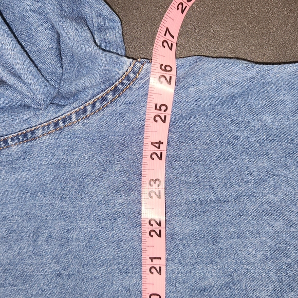 BLAIR WOMENS DENIM BUTTON DOWN SHIRT SIZE XL CAT EMBROIDERED - Picture 9 of 11